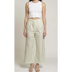 Emerson Fry Vacation Striped Linen Pants - Size Small